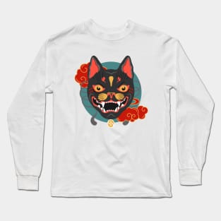 The fierce cat spirit mask Long Sleeve T-Shirt